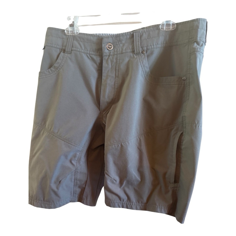 Kuhl Gray‎ Renegade Size 36 Men's Shorts Soft Shell 8 Pockets Water Resistant